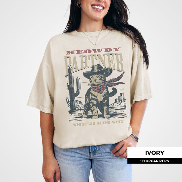 Meowdy Partner - Cowboy Cat Shirt, Vintage Cowboy Cat Shirt